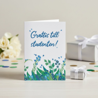Grattis Till Studenten! Kort Lille