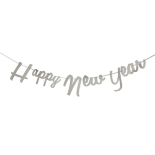 Happy New Year Guirlande Sølv