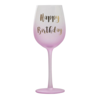Happy Birthday Vinglas Lyserød