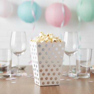 Popcornbægre Sølv Polkaprikker