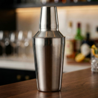 Tredelt Cocktailshaker Sølv Rustfri Stål