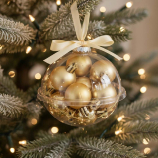 Mini Julekugler I Julekugle Guld