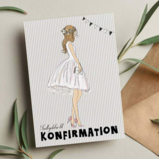 Konfirmation Invitationer Pige