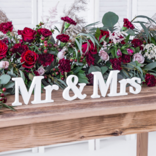 Mr & Mrs Skilt Træ Hvid