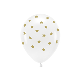 Basic Stjerne Balloner Hvid/Guld