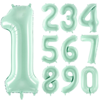 Tal Folieballon Pastel Grøn 72 cm
