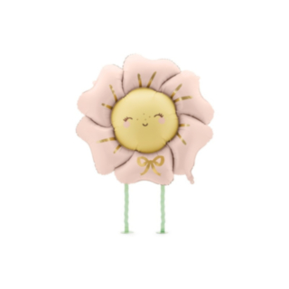 Gående Blomst Folieballon Lyserød
