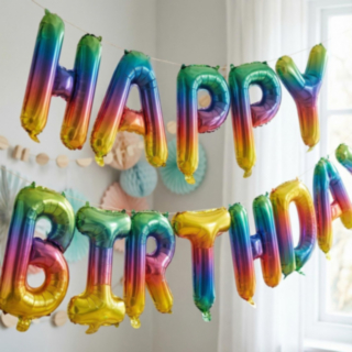 Happy Birthday Folieballoner Regnbue