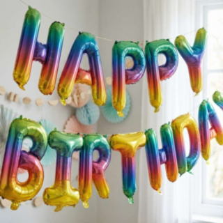 Happy Birthday Folieballoner Regnbue