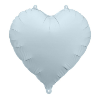 Hjerte Folieballon Mat Lyseblå