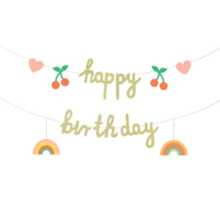 Happy Birthday Regnbue Guirlande