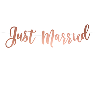 Just Married Guirlande Rosaguld