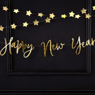 Happy New Year Guirlande Guld