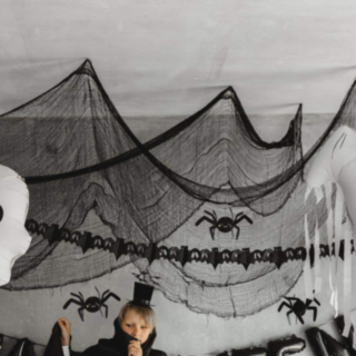 Halloween Stofbaggrund Sort