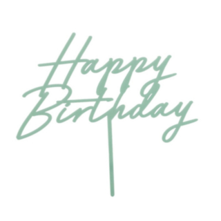 Happy Birthday Akryl Kagetopper Mat Grøn