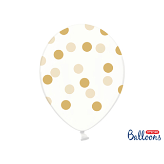 Prikket Balloner Guld/Klar
