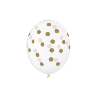 Prikkede Latexballoner Klar/Guld