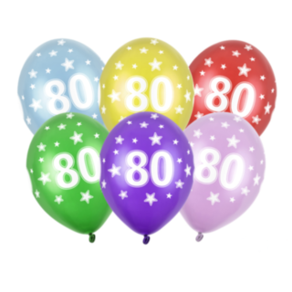 80 Års Balloner Farvemix