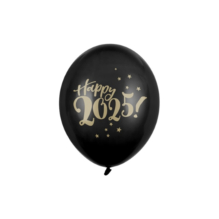 Happy 2025 Balloner Sort/Guld
