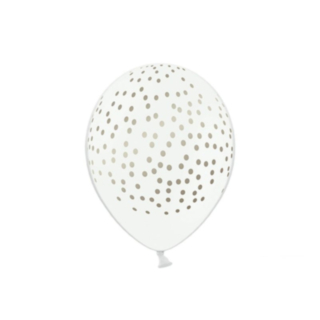 Guldprikkede Balloner Pastel Hvid