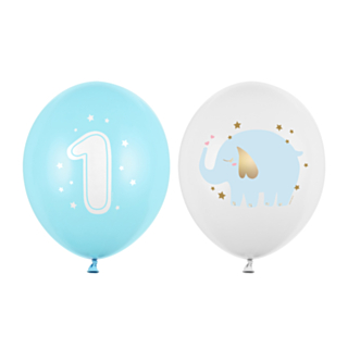 1 Års Ballon Mix Lyseblå