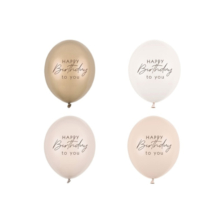 Happy Birthday To You Latexballoner Beige Mix