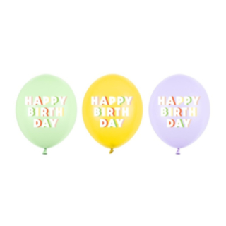 Happy Birthday Latexballoner Pastel