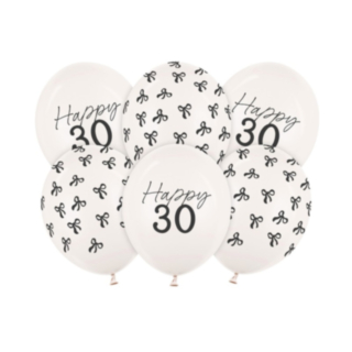 Happy 30 Års Fødselsdag Latexballoner Off-White