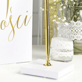 Kuglepensholder Inkl Kuglepen Guld/Perlehvid