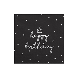 Happy Birthday Servietter Sort