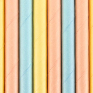 Papirsugerør Pastel Multifarvet