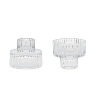 2-i-1 Glas Lysestager