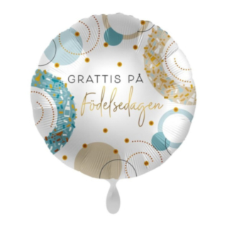 Grattis På Födelsedagen Folieballon Blå/Guld