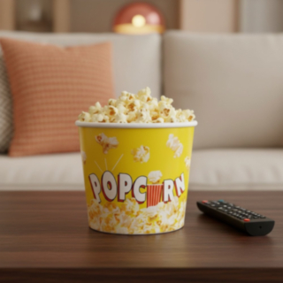 Genanvendeligt Popcornbæger Gul