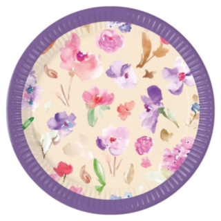 Blomster Paptallerkener Lilla