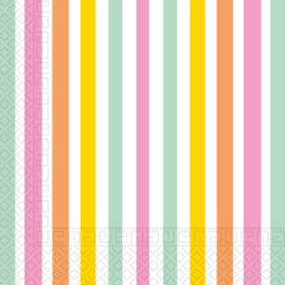 Stribede Servietter Pastel Multi