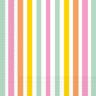 Stribede Servietter Pastel Multi