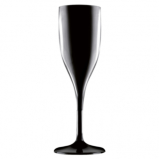 Premium Plastik Champagneglas Sort