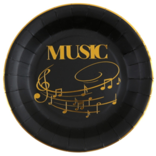 Musik Paptallerkener Guld/Sort