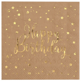 Happy Birthday Servietter Kraft