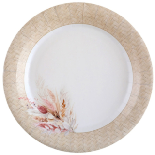 Naturblomster Paptallerkener Beige