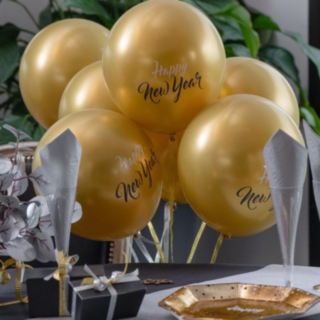 Happy New Year Balloner Guld