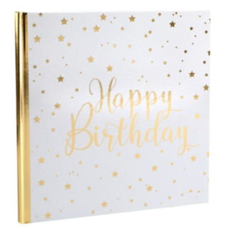 Happy Birthday Gæstebog Guld