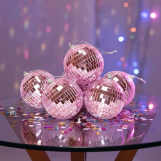 Diskokugler Pink 8 cm