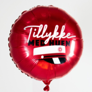 Rund Tillykke Med Huen Folieballon Rød