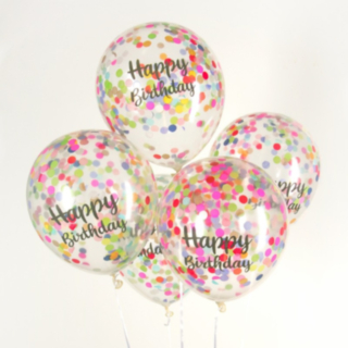 Happy Birthday Konfetti Balloner Multifarvet