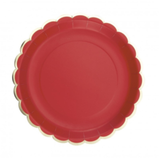 Paptallerkener Guld/Rød