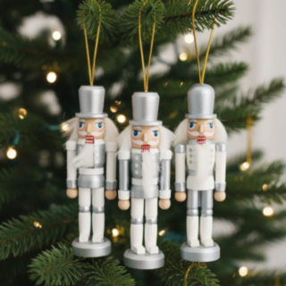 Træ Nøddeknækkere Juletræspynt Hvid