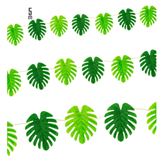 Monstera Blad Guirlande Grøn