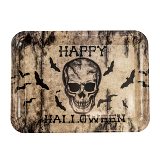 Skelet Halloween Serveringsfad Firkant